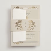 "Shimmering Hydrangeas" - Belly Bands in Tea Time by Susan Zinader - Assembled with Invitation