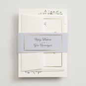 "Flowering Vine" - Belly Bands in Bluebell by Everett Paper Goods - Assembled with Invitation