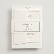 "Elegant Type" - Belly Bands in Pearl by Leah Bisch - Assembled with Invitation