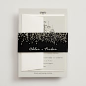 "Hand Illustrated Whimsical Chandelier" - Belly Bands in Noir by Jackie Crawford - Assembled with Invitation