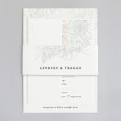 "Sketched Bouquet" - Gloss-Press® Belly Bands in Ivory by Phrosné Barwood - Assembled with Invitation