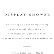 "Classic Display Shower" - Bridal Shower Insert Cards in Snow by Minted - Close up