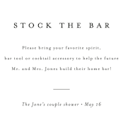 "Classic Stock the Bar" - Bridal Shower Insert Cards in Snow by Minted - Close up