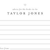 "Classic Advice" - Bridal Shower Insert Cards in Snow by Minted - Close up