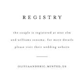 "Classic Registry" - Bridal Shower Insert Cards in Snow by Minted - Close up