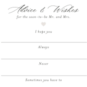"Script Wishes For Couple" - Bridal Shower Insert Cards in Snow by Minted - Close up