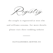 "Script Registry" - Bridal Shower Insert Cards in Snow by Minted - Close up