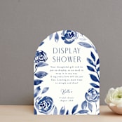 "Romantic garden" - Bridal Shower Insert Cards in Indigo by Yaling Hou Suzuki - Front