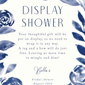 "Romantic garden" - Bridal Shower Insert Cards in Indigo by Yaling Hou Suzuki - Detail