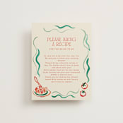 "Amore e Cibo" - Bridal Shower Insert Cards in Tomato by Cass Loh - Front