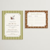 "Stock the Barware" - Bridal Shower Insert Cards in Olive by Erin German - With Invitation