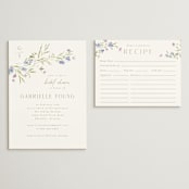 "Sweeping Meadow" - Bridal Shower Insert Cards in Wisteria by Everett Paper Goods - With Invitation