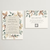 "Grande" - Bridal Shower Insert Cards in Dried Botanicals by Petra Kern - With Invitation