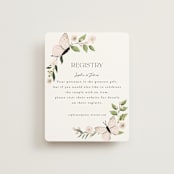 "Blossoms & Butterflies" - Bridal Shower Insert Cards in Blush by Susan Moyal - Front