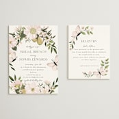 "Blossoms & Butterflies" - Bridal Shower Insert Cards in Blush by Susan Moyal - With Invitation