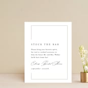 "Gilded Border" - Bridal Shower Insert Cards in Silk by Kelly Schmidt - Front