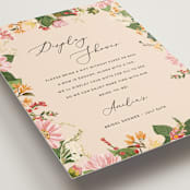 "Bridal Blooms" - Bridal Shower Insert Cards in Peach by Susan Moyal - Detail