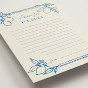 "Mediterraneo" - Bridal Shower Insert Cards in Cobalt by Pati Cascino - Detail