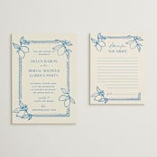 "Mediterraneo" - Bridal Shower Insert Cards in Cobalt by Pati Cascino - With Invitation