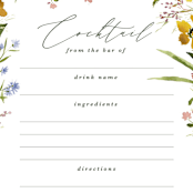 "Briar" - Bridal Shower Insert Cards in Sunshine by Kate Ahn - Detail
