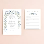 "In The Full Bloom" - Bridal Shower Insert Cards in Bluebell by Petra Kern - With Invitation
