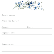 "In The Full Bloom" - Bridal Shower Insert Cards in Bluebell by Petra Kern - Close-Up