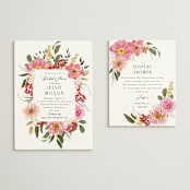 "Summer Fresh" - Bridal Shower Insert Cards in Coral by Susan Moyal - With Invitation