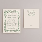"Doodled" - Bridal Shower Insert Cards in Meadow by Petra Kern - With Invitation