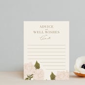 "Hydrangea" - Bridal Shower Insert Cards in Blush by Leah Bisch - Front