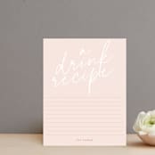 "Flower Cheers" - Bridal Shower Insert Cards in Blush by Baumbirdy - Front