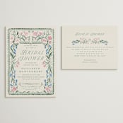 "Book Cover" - Bridal Shower Insert Cards in Evergreen by Petra Kern - With Invitation