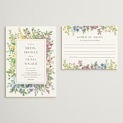 "flower garden" - Bridal Shower Insert Cards in Cotton by Susan Moyal - With Invitation