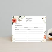 "Fleur" - Bridal Shower Insert Cards in Verona Sunset by Sarah Knight - Front