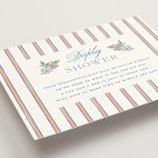 "Floral Frame Crest" - Bridal Shower Insert Cards in Peony by Erin German - Detail
