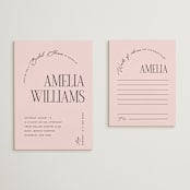 "Arbor" - Bridal Shower Insert Cards in Rosey by Pixel and Hank - With Invitation