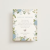 "Garden Love" - Bridal Shower Insert Cards in Periwinkle by Susan Moyal - Front