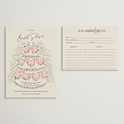 "Sparkling Wedding Cake" - Bridal Shower Insert Cards in Peony by Jackie Crawford - With Invitation