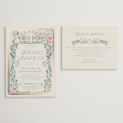"Book Cover" - Bridal Shower Insert Cards in Evergreen by Petra Kern - With Invitation
