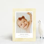 "Gingham" - Birth Announcements in Marigold by Jessie Steury - Front