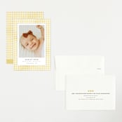 "Gingham" - Birth Announcements in Marigold by Jessie Steury - Assembled