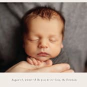"Laurel Crest" - Birth Announcements in Muslin by Jessica Williams - Detail