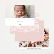 "Twin Names" - Birth Announcements in Bubblegum by Vera Lim - Back of Card Options