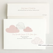 "Twin Names" - Birth Announcements in Bubblegum by Vera Lim - FREE Recipient Addressing