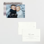 "Two Cute" - Birth Announcements in Silk by Creo Study - Assembled