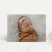 "Sweeping Name" - Birth Announcements in Cloud by Alethea and Ruth - Front