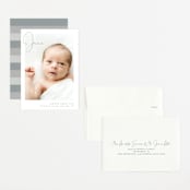 "Chic Introduction" - Birth Announcements in Storm by Olivia Raufman - Assembled