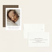 "Rustic" - Birth Announcements in Chestnut by Ekko Studio - Assembled