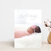 "Delightful Welcome" - Birth Announcements in Gravel by Olivia Raufman - Front