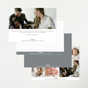 "Canvas" - Birth Announcements in Moon by Megan Davis - Back of Card Options