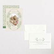 "bunnies and flowers" - Birth Announcements in Sage by Anastasia Makarova - Assembled